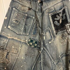 Magnolia Pearl Artistic Blue Patchwork Jeans Joni Punks